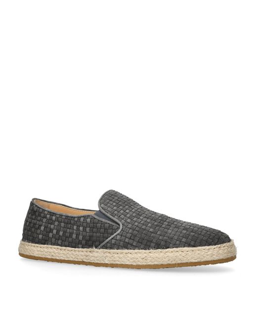 Brunello Cucinelli Green Suede Woven Espadrilles for men