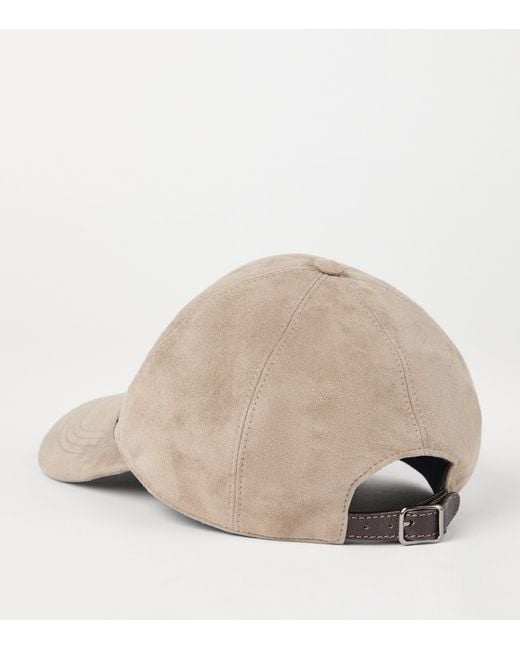 Brunello Cucinelli Natural Suede Baseball Cap