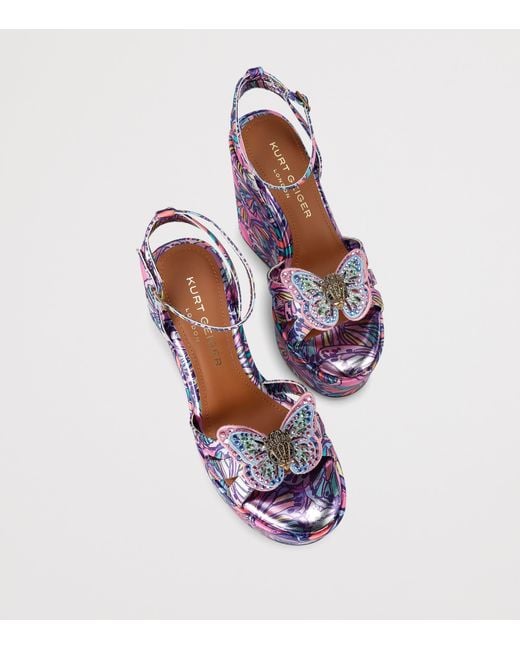Kurt Geiger Blue Butterfly Wedge Sandals