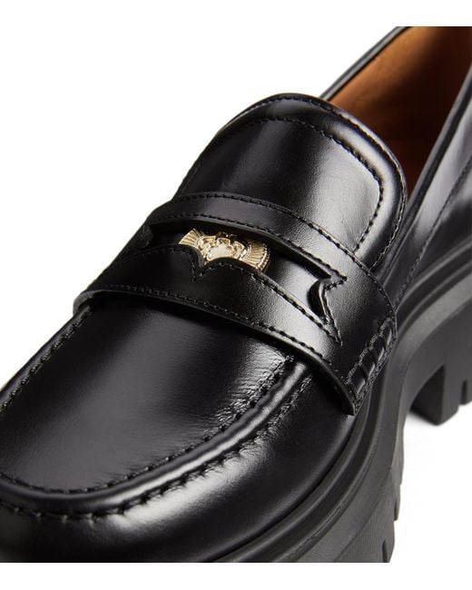 Maje Black Leather Loafers