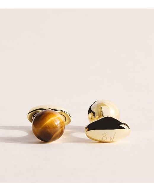 Babette Wasserman Natural Chakra Power Orb Tigers Eye Cufflinks for men