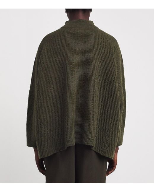 Eskandar Green Cashmere Wide Cardigan
