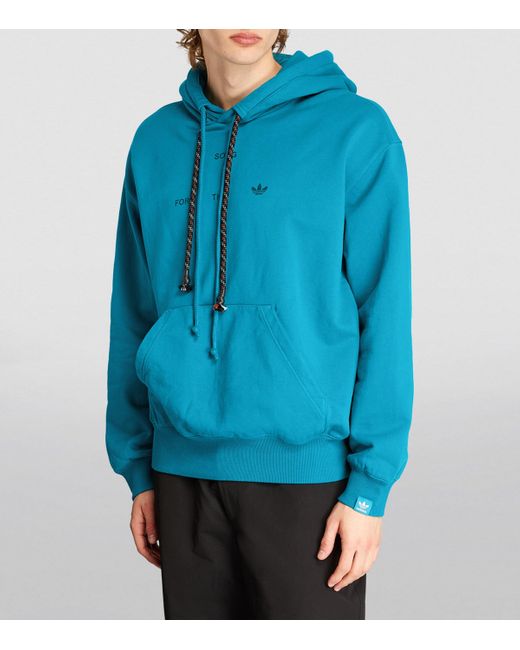 Adidas Blue X Originals Double Drawstring Hoodie for men