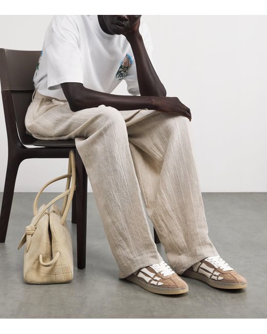 Amiri Natural Suede Pacific Bones Low-Top Sneakers for men