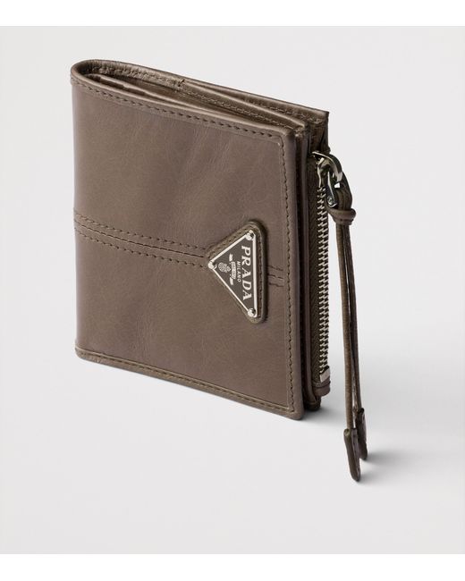 Prada Brown Small Leather Wallet for men