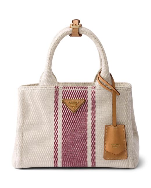 Prada Pink Small Canvas Jardinière Top-Handle Bag