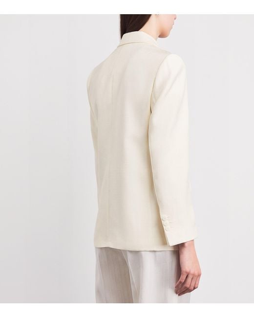 Sandro White Double-Breasted Blazer