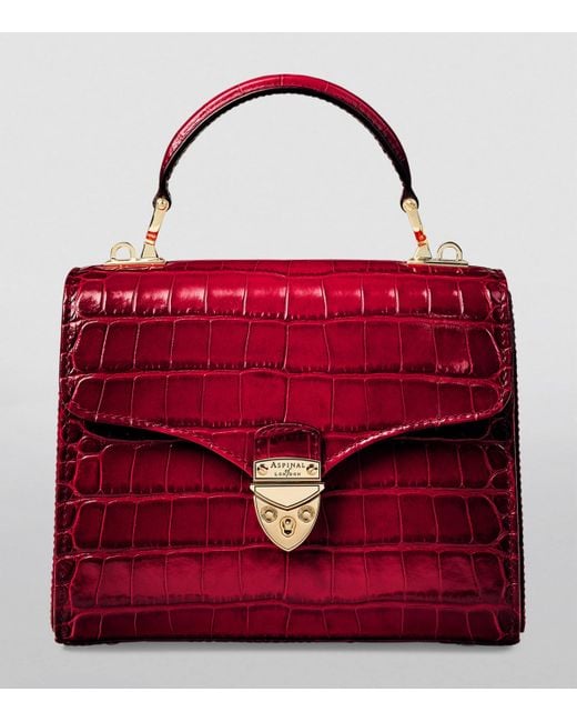 Aspinal Red Midi Mayfair Top-Handle Bag