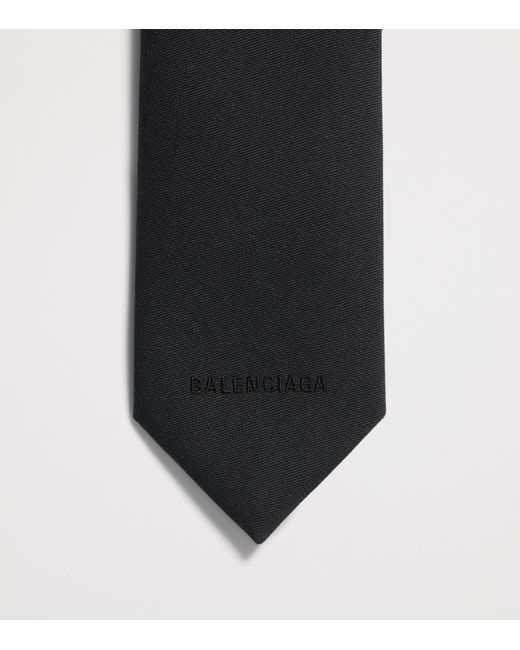 Balenciaga White Wool Logo Tie for men