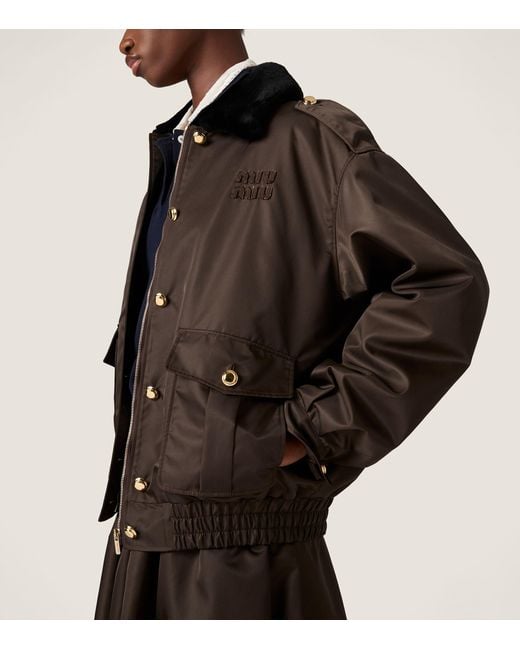 Miu Miu Black Technical Gazar Bomber Jacket
