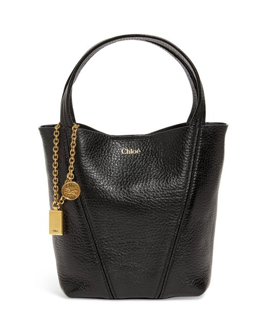 Chloé Black Small Calfskin Spin Tote Bag