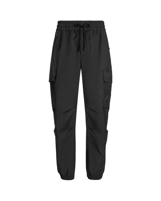 Dolce & Gabbana Black Wool-Blend Cargo Trousers for men