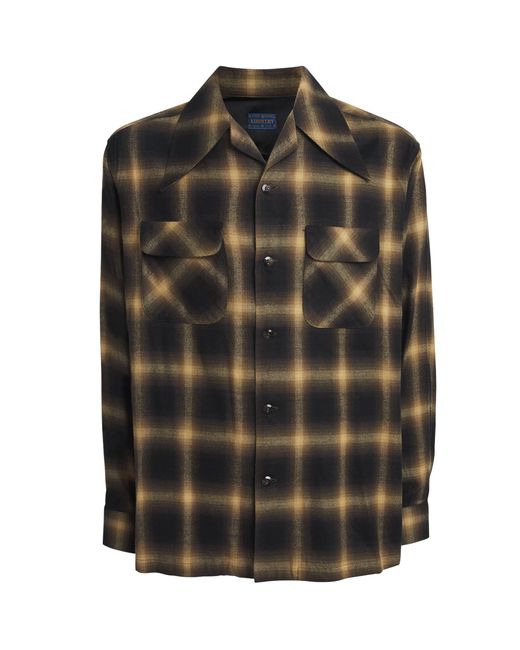 Kapital Black Cotton-Blend Check Shirt for men