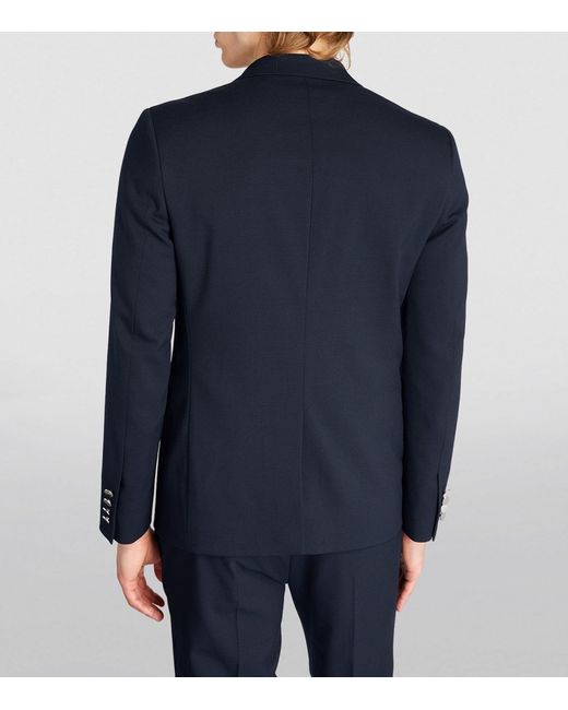 Theory Blue Wool-blend Single-breasted Blazer for men