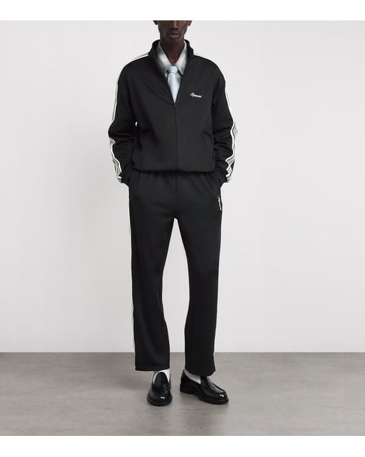 Represent Black Taped Logo-Embroidered Jersey Track Jacket for men