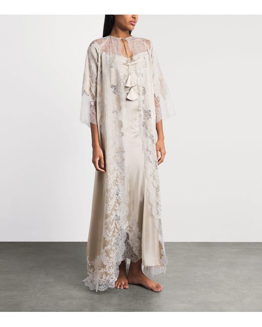 Torlowei White Lace-Trim Elsa Robe