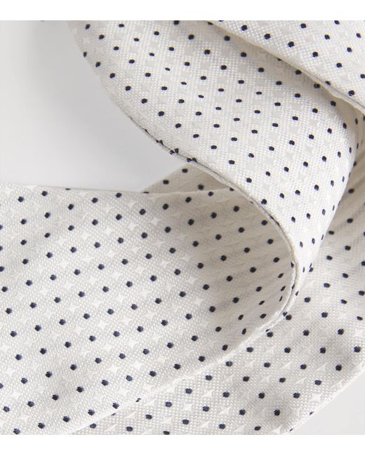 Isaia White Silk Tuxedo Bow Tie for men