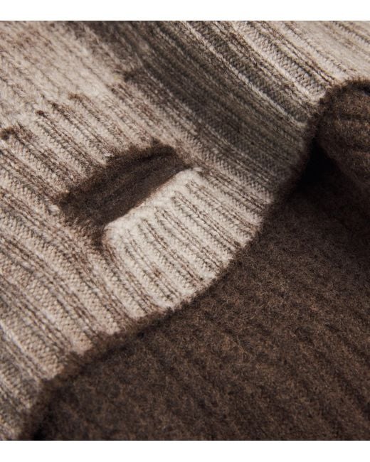 Represent Brown Wool Distressed Sweater for men