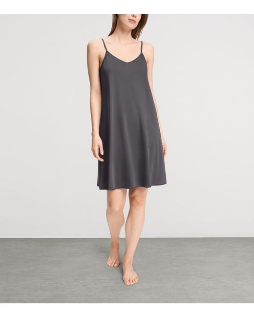 Hanro Gray Cotton Silk Nightdress