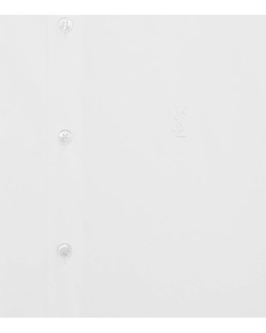 Saint Laurent White Stretch-Cotton Cassandre Shirt for men