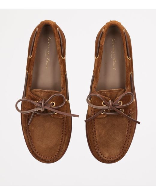 Gianvito Rossi Brown Suede Vandee Boat Shoes