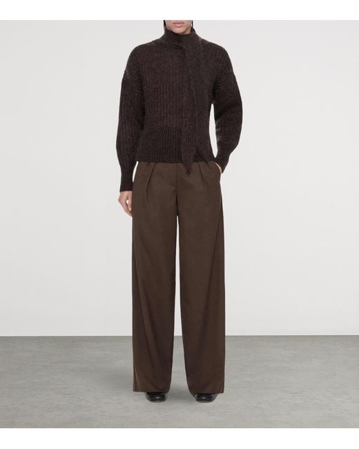 AllSaints Brown Laura Wide-Leg Trousers
