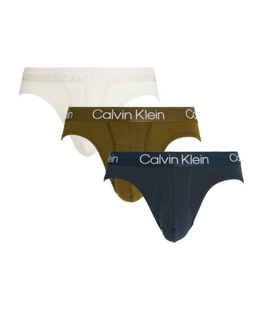 Calvin Klein Blue Modern Structure Briefs (pack Of 3) for men