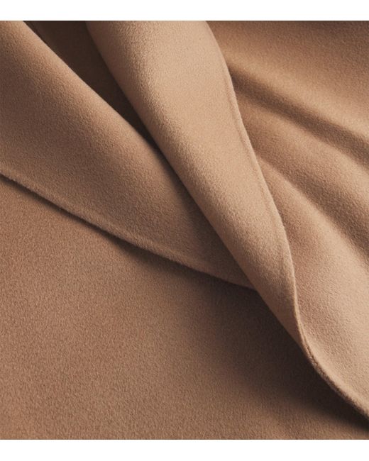 Max Mara Brown Virgin Wool Wrap Coat