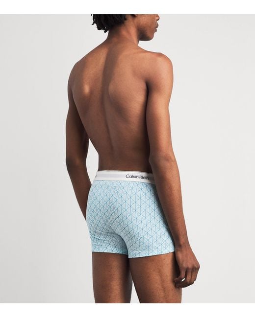 Calvin Klein Blue Stretch-Cotton Relaxed Icon Trunks for men