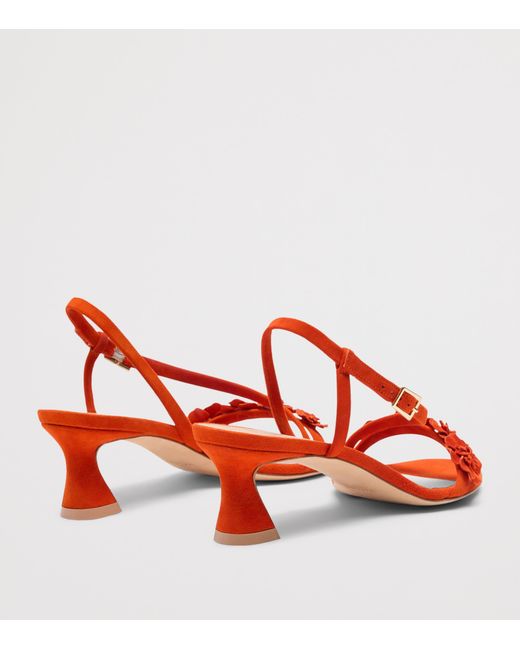 Malone Souliers Red Suede Serra Heeled Sandals 45