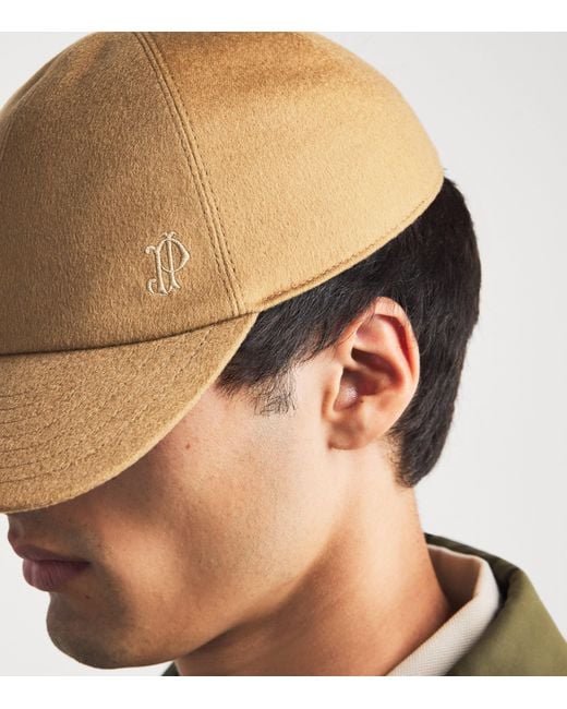 James Purdey & Sons Natural Cashmere Embroidered Baseball Cap for men