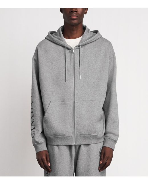 Canada Goose Gray Organic Cotton Graphic Rove Zip-Up Hoodie for men