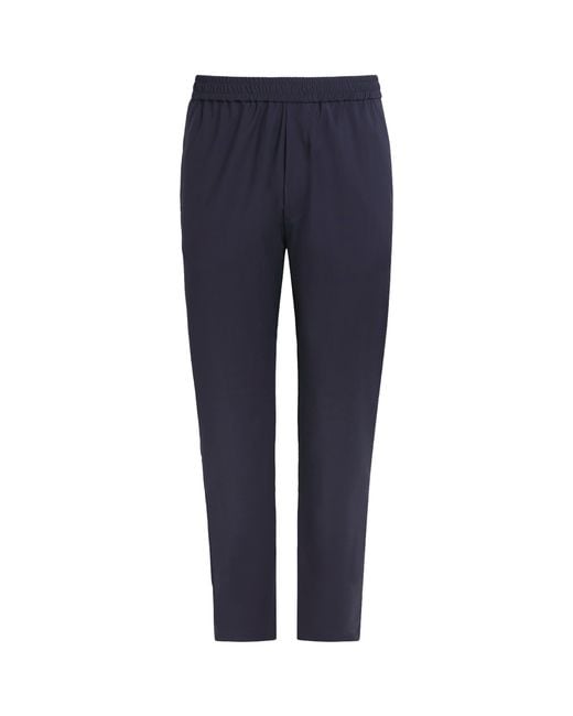 Barena Blue Virgin Wool Elasticated Trousers for men
