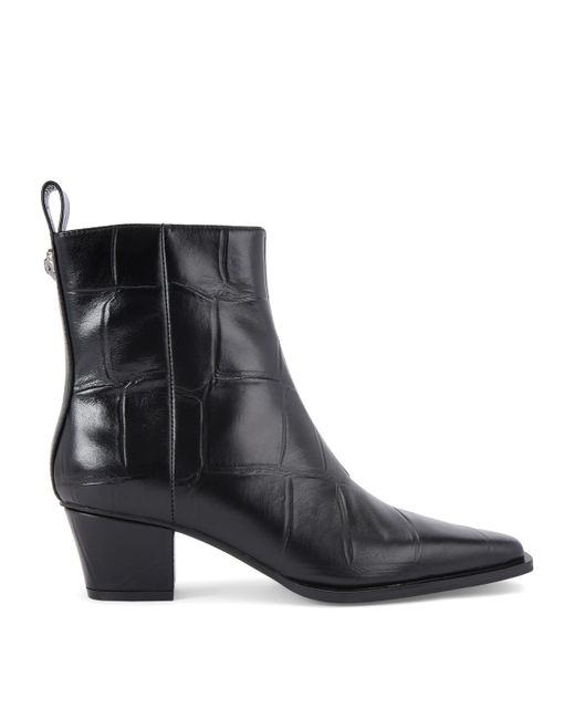 Kurt Geiger Black Leather Mini Eagle Ankle Boots
