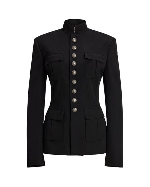 Ralph Lauren Black Wool Grain De Poudre Eliza Jacket