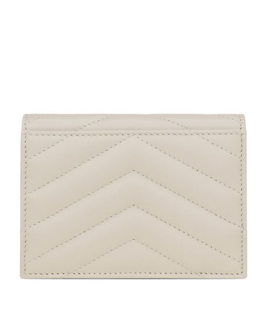 Saint Laurent Natural Quilted Leather Monogram Wallet