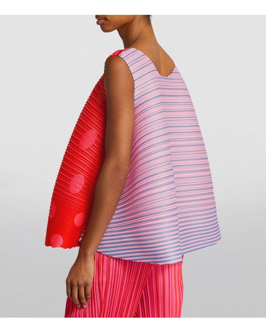 Pleats Please Issey Miyake Red Vege Mix 1 Top