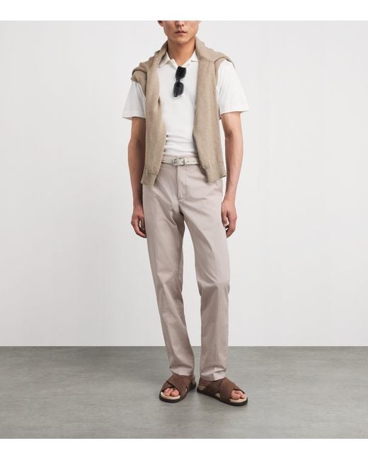 Eleventy Gray Cotton-Silk Chinos for men