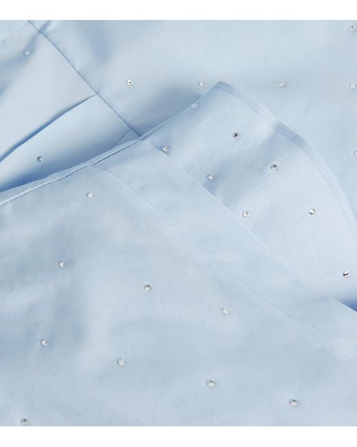 Sandro Blue Cotton Crystal Crop Top