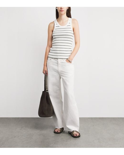 Agolde White Low Curve Fray Jeans