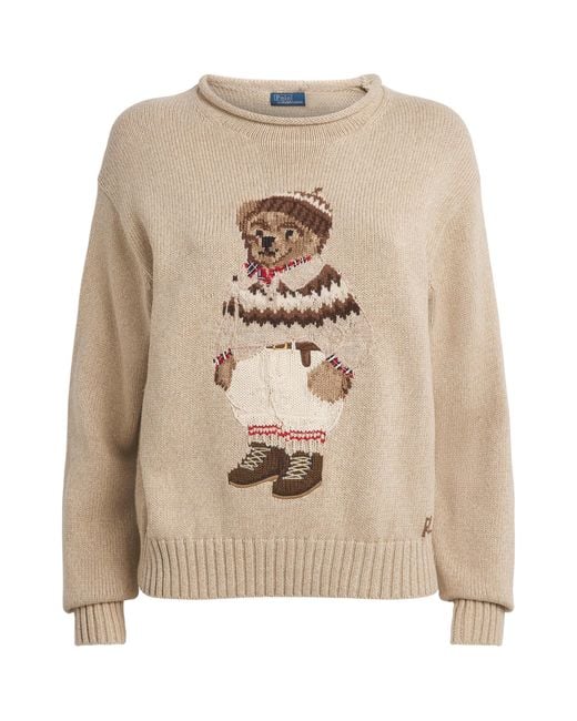 Polo Ralph Lauren White Cotton Polo Bear Sweater