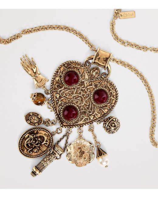 Chloé Metallic Eclectic Charm Necklace
