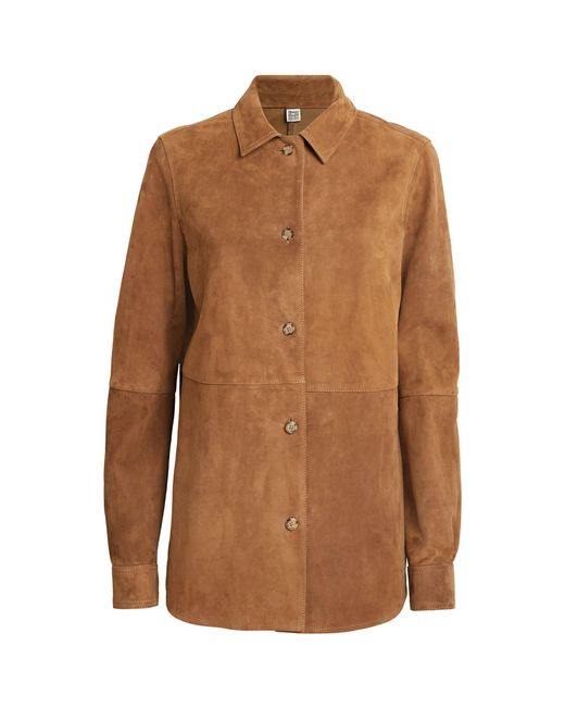 Totême  Brown Oversized Suede Shirt