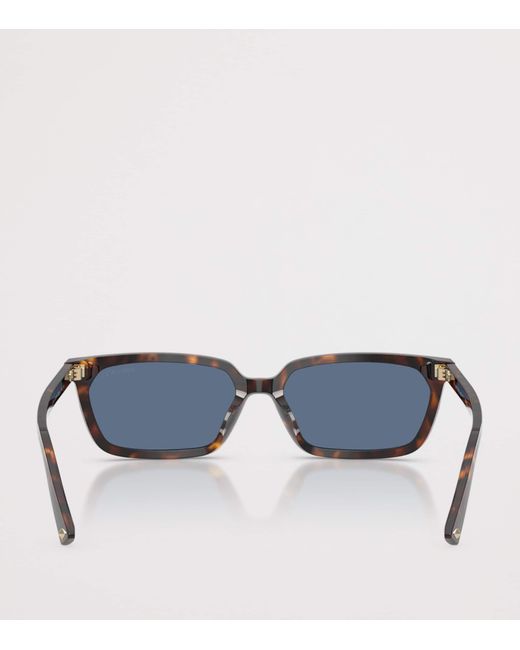 Jimmy Choo Blue Tortoiseshell Rectangular Sunglasses