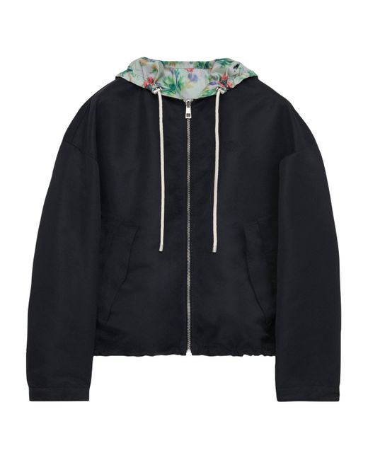 Loewe Green Silk Nylon Reversible Hooded Jacket for men