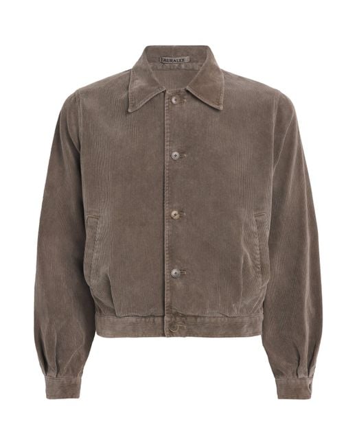 Auralee Brown Cotton Corduroy Jacket for men