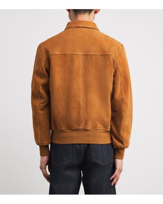 Sandro Brown Suede Bomber Jacket for men