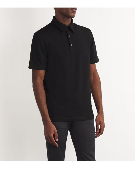 Brioni Black Cotton Polo Shirt for men