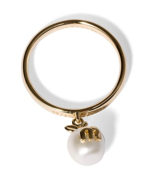 Miu Miu Metallic Pearlised Apple Pendant Ring