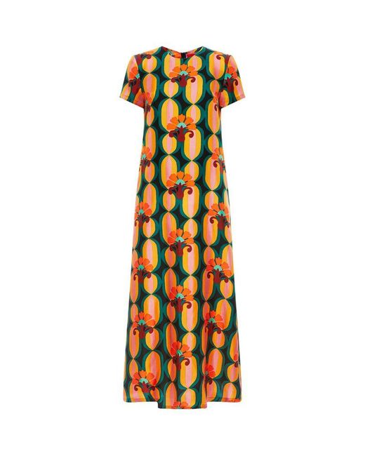 LaDoubleJ Orange Printed Swing Dress